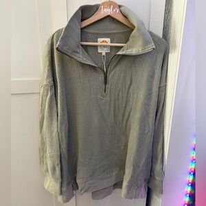 C&C California Textured Gray Zip-Up